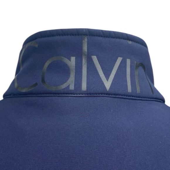 Calvin Klein Men's Blue Zip Up Long Sleeve Water Resistant Rain Coat Jacket Sz L - Picture 3 of 5